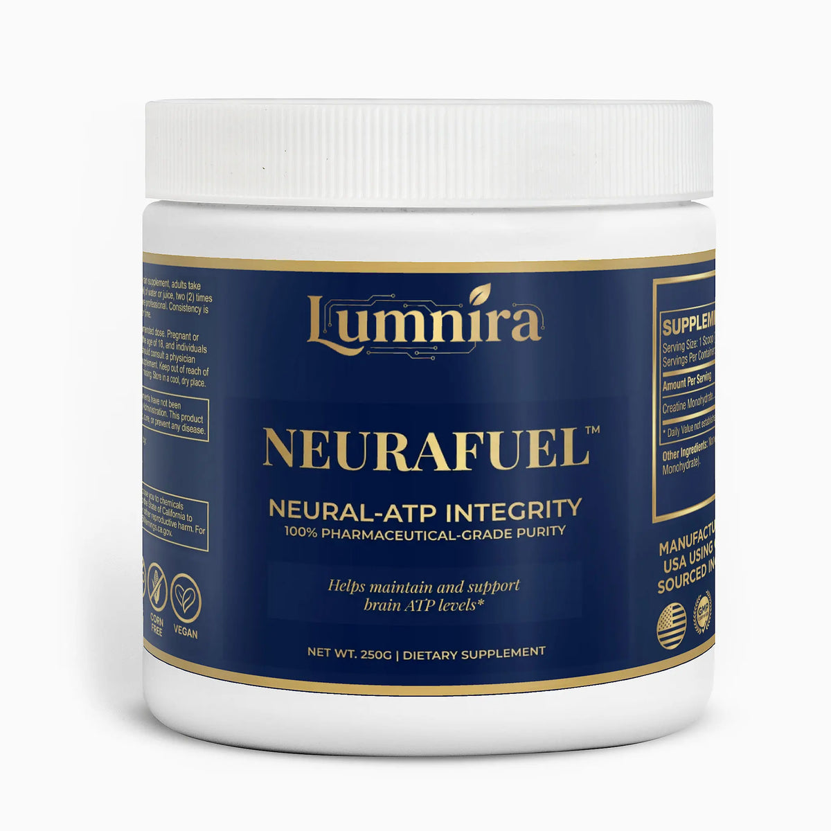 Lumnira NeuraFuel™ — Integridad ATP-Neural (Creatina Pura)