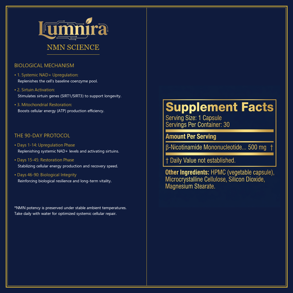 Lumnira NMN — Cellular Restoration (NAD+ Integrity)
